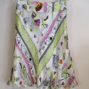 SHIN CHOI sheer layered "fashion" pattern skirt sz 4